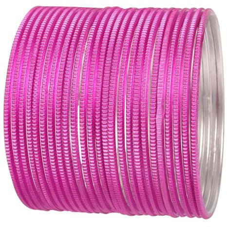 Touchstone Colección de pulseras coloridas de Bollywood indio, colores exclusivos, joyería de diseñador, tamaño extra grande, juego de 24 unidades para mujer., XL - Circ 8.6 in-Indn Size 2.12-Dia 2.7