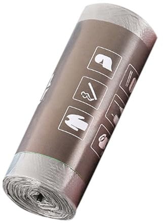 XZincer Roll Of 30Pcs Portable Rubbish Bags Camping Toilet Bags Biodegradable Camping Poop Bags Toilet Replacement Bags For Outdoor And Indoor Household Needs (Grey, One Size)