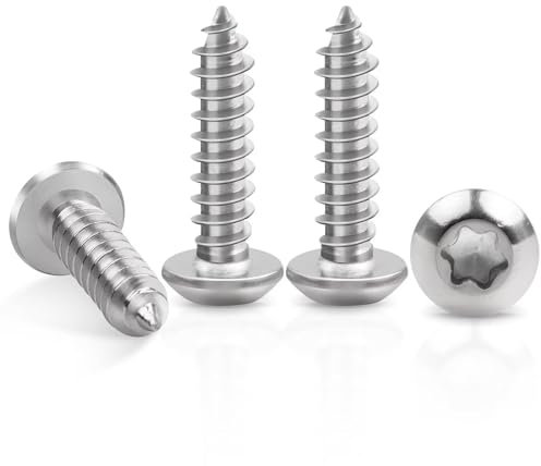 Leryati - Tornillos autorroscantes (50 unidades, M4 x 25 mm, acero inoxidable Leryati de cabeza plana con arandela, tornillos Torx, A2 V2A, cabeza alomada, rosca completa, tornillos autorroscantes,