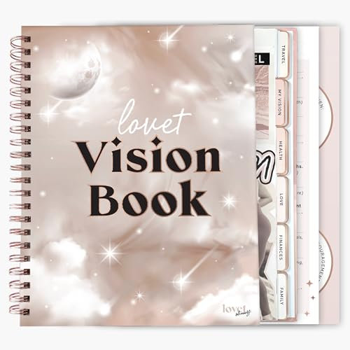 Vision Board Book LUXE – Tagebuch mit Ausschnitten, integrierten Visionstafeln, kategorisierten Träumen und Dankbarkeitsritualen – COSMIC