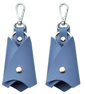 JNNJ 2 Stück Kreativer Schlüsseltasche, PU-Leder Autoschlüssel-Etui, Fledermaus Form Autoschlüssel-Etui, Personalisierte Schlüsseltasche Für Auto(Blau)