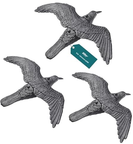 Sillar Taubenabwehr 3 Stück, Vogelabschreckung aus Kunststoff, Schwarzer Rabe Fliegend |Vogelabwehr & Balcony Decoration, Schutz vor Vögeln, Krähen Vertreiben Natürliche Schädlingsbekämpfung