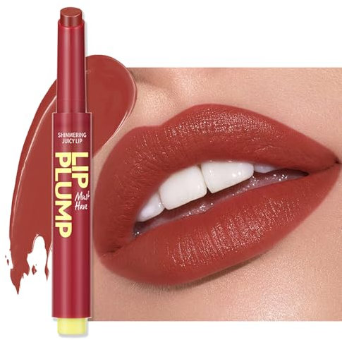 Erinde 2 in 1 Lippenstift & Lip Balm, 24 Stunden Halt Hanganhaltender Lipstick, Wasserfest Feuchtigkeitsspendend Lip Gloss, Pflegender Lippen Makeup Stick Shimmer