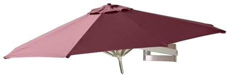 TRGCJGH Wandschirm Gartenschirm, Terrassenschirm, Balkonschirm mit Wand Halterung, Aluminium-Ampelschirm kippbar(2.5m(8.2ft),Burgundy)
