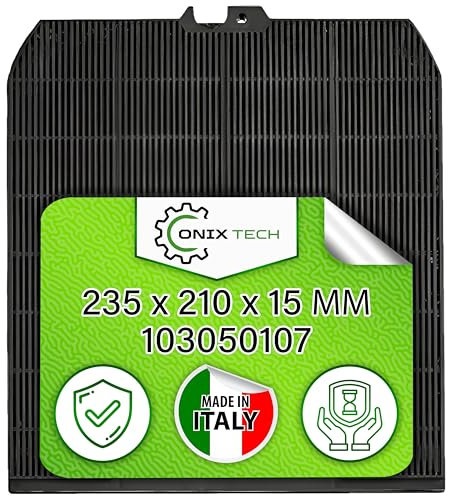 Filtro Cappa Cucina Carboni Attivi Tipo 3 con Codice Originale 103050107 per Falmec CR1000 per Airlux ha una Dimensione di 235 x 210 x 15 mm - MADE IN ITALY - ONIX TECH