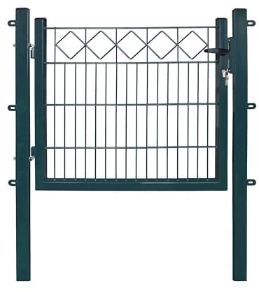 Dekor Gartentore EXCLUSIVE in den Ausführungen Karo & Ring für Stabmattenzäune - Drahtstärke: 6/5/6 mm - mit Zierornamenten (KARO, Anthrazit, B 100 x H 80 cm)