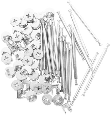 BEBEMOKO Juego de 20 piezas de muebles plateados, kit de conectores de muebles de hierro, aleación de zinc, tacos para muebles