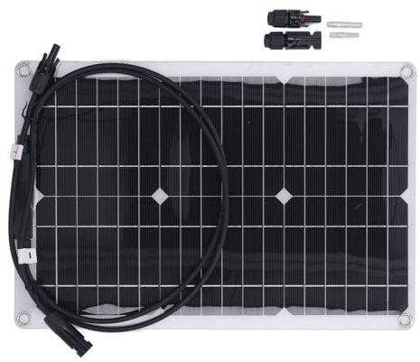 Panel Solar Flexible 20W 18V Placa de Cargador Solar Monocristalino para Batería de 12V Puerta Automática Gallinero Marina RV Aplicación Fuera de la Red