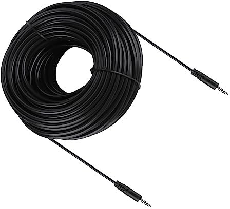 Cornesty Cable de Audio Blindado Macho a Macho de Cobre 10 M 15 M 20 M 30 M para Altavoces Auriculares (30 m/98,4 pies)