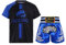 Jowowha Kinder Jungen Boxing Kleidung Trainingsanzug Muay Thai Boxing Shorts + T-Shirt Sportanzug MMA Kampfsport Kickboxing Boxing Set A Blau 110-116