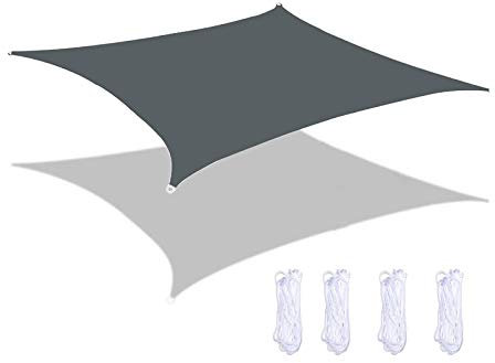 Toldo rectangular para exteriores, impermeable, 95 % de bloqueo UV, para piscinas, jardín, patio, color gris oscuro, 2 x 2,5 m