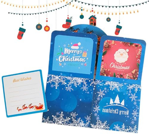 Gvblkq Weihnachtskarten, Pop-Up-Feiertags-Grußkarten, Weihnachtsmann-Postkarten, Urlaubskarten für Familien, lustige Weihnachtsgrußkarten, Weihnachtskarten, Weihnachtsmann-Pop-Up-Grußkarten, Urlaub