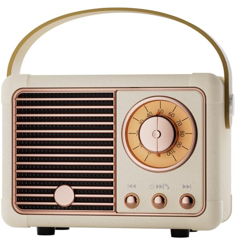 Bluetooth Speaker Gifts for Girls,Teenage,Women Vintage Room Decor Beige | Mini Portable Wireless Speaker,Birthday Gifts & Christmas Gift Ideas, Cute Room Decor , Hands-Free Calling,AUX/TF Card