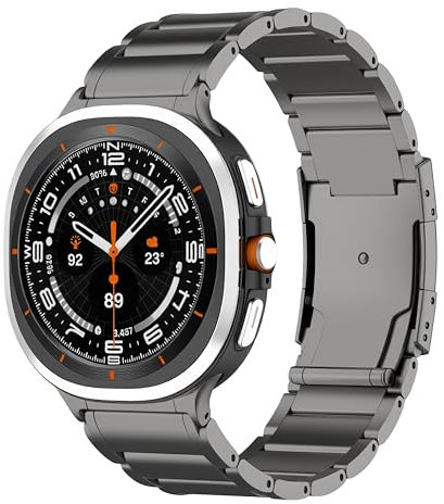 RYLIXAR Correa de titanio para Samsung Galaxy Watch Ultra 47mm, ligera y resistente correa metálica ajustable de recambio para hombre y mujer (Gris, Galaxy Watch Ultra 47mm)