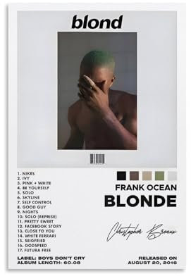 PANTTING Frank-Poster, Ozean, blond, Albumcover, Poster, ästhetischer Leinwand-Kunstdruck, Heimdekoration für Schlafzimmer, Wohnzimmer, 30 x 45 cm, ungerahmter Stil