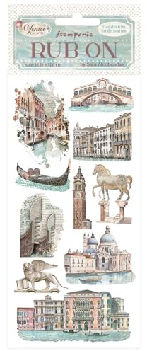 Stamperia - Rub-on for Scrapbooks, Albums, Card Making, Bullet Journals and More, Easily Transfer Images onto Paper and Other Surfaces, Perfect for Crafts and Gifting (Venice, City of Art - Monuments)
