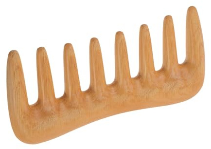 VALICLUD Kleiner Holzkamm aus Gelbholz mit Breiten Zinken Tragbarer Kopfhautmassagekamm für Reise Entwirrt Sanft und Verbessert die Haarpflege
