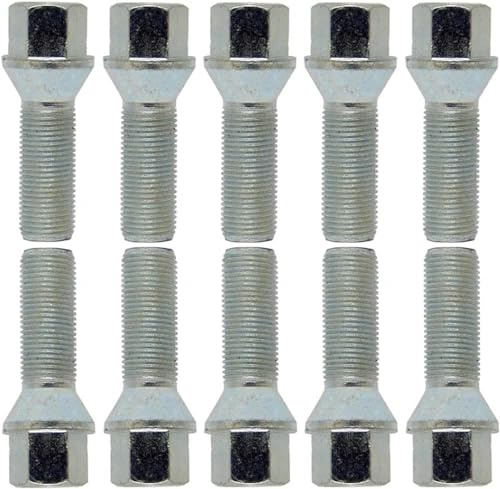 TRACER 10x Radschrauben M12x1.5 Kegelbund 60° 26mm | Schlüsselweite 17mm kompatibel mit BMW 1 E81 1 E82 1 E87 LCI 1 E87 1 E88 3 E21 3 E30