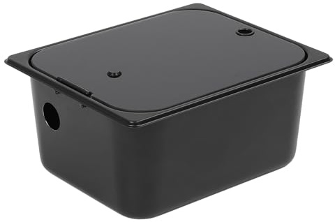 Hamwesh Évier de Camping Portable en Acier Inoxydable de Grande capacité de 10,8 L avec Couvercle en Verre trempé et Drain de 40 Mm pour Camping-car, Bateau, Caravane, van en Plein Air