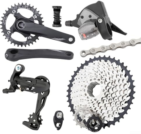 Aluminium 10-Gang-Fahrradgruppe mit hohlem, integriertem Kettenblatt und breitem Übersetzungsverhältnis für effiziente Kletterleistung (36Tchainring)