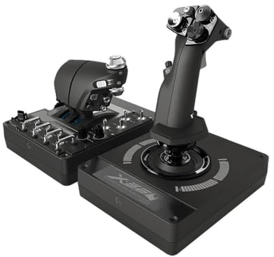 Logitech G X56 H.O.T.A.S Throttle and Joystick Flight Simulator Game Controller, 4 Spring Options, +189 Programmable Controls, RGB Lighting, 2x USB, PC - Black