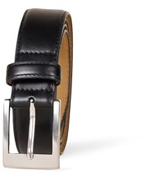 Amazon Essentials Herren Ledergürtel im Klassischen Stil, Schwarz, 135