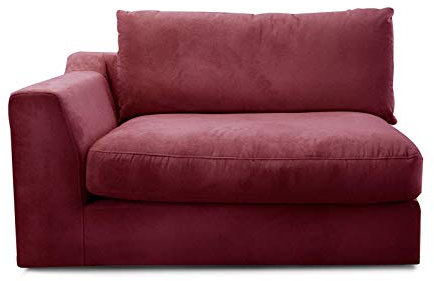 CAVADORE Sofa-Modul Fionamit Armteil links / individuell kombinierbar als Ecksofa, Big Sofa oder Wohnlandschaft / 138 x 90 x 112 / Webstoff burgunder-rot