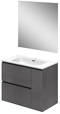 Baikal Conjunto de Mueble de baño Duo, Incluye Lavabo. Mueble Suspendido en Pared con Lavabo cerámico. Varios Acabados y Medidas. Mueble MONTADO.