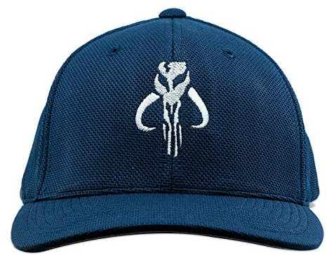 SW Mandalorian Skull Embroidered Flexfit Adult Cool & Dry Sport Cap Hat, Marineblau, Einheitsgröße