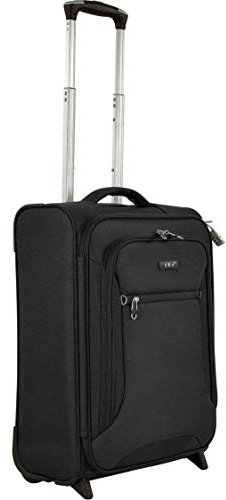 Bowatex Kleiner Handgepäck Trolley Stoffkoffer, Reisegepäck Schwarz 54 cm 1,9kg