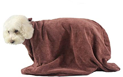Harikaji Dog Bathrobe Towel,Microfiber Dog Bag,Bathrobe Absorbent Zipper for Puppy Small Medium Dogs