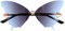 SOIMISS Randlose Sonnenbrille Schmetterling Sonnenbrille Vintage Punk Ocean Beach Hipster Brille Augenschutzbrille für Frauen Damen Grau Foto Requisite (Graublau)