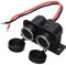 Dual Socket Zigarettenanzünder Adapter, 12V Auto Steckdose, Wasserdichte Auto Zigarettenanzünder Verteiler Splitter, KFZ Einbau Buchse Adapter für Motorräder Schiffe LKWs ATVs Wohnmobile,Schwarz