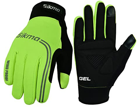 Fahrradhandschuhe Winddicht Gel Gepolstert Touchscreen Vollfinger Biking Handschuhe Sikma