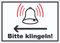 Bitte klingeln pfeil links Aufkleber A9 (37x52mm)