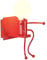 iDEGU Wandleuchte, moderne Wandlampe, Humanoidstil, kreativ, Dekoration Lampe für den Innenbereich, für Kinderzimmer, Wohnzimmer, Flur (rot)