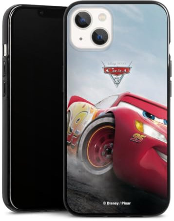 DeinDesign Silikon Hülle kompatibel mit Apple iPhone 13 Case schwarz Handyhülle Lightning McQueen 95 Offizielles Lizenzprodukt Cars