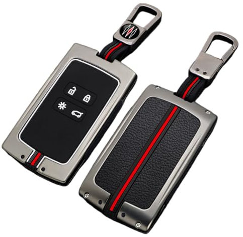 Otai Autoschlüssel Etui aus Zinklegierung Abdeckung Kompatibel mit Renault Koleos Kadjar Megane clio captur kangoo Intelligente Schlüsselhülle (Matt)