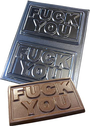 Fuck You Large Chocolate Bar Moulds Reusable Plastic Molds Make 150g Bars, Transparent (4610)