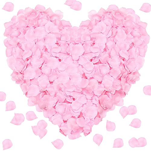 Belugsin 3000 stück Rosenblätter Künstliche Rosenblätter künstliche Seidenblumenblätter Romantische Deko Rosenblatter für Hochzeiten Jahrestage Valentinstag Geburtstage & Partys(Rosa)