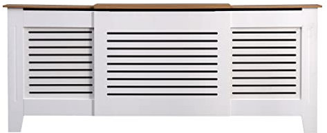 AVC Designs Kensington Radiator Cover Adjustable Horizontal Cabinet White/Oak…