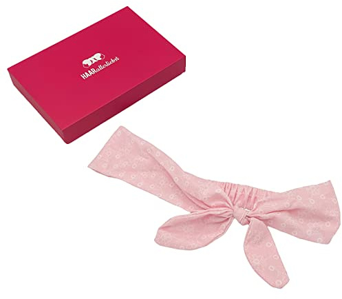 HAARallerliebst Haarband mit Schleife (50cm | Blumen | rosa) inkl. Schachtel zur Aufbewahrung