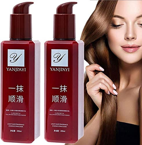 yuyuanDO Ein Hauch magischer Haarpflege, YANJAYI Conditioner ohne Ausspülen, Hair Ragrance Essenz-Emulsion, Nährende Behandlung Weicher glatter für alle Haartypen wieder her Keratin-Haar (2 Stück)