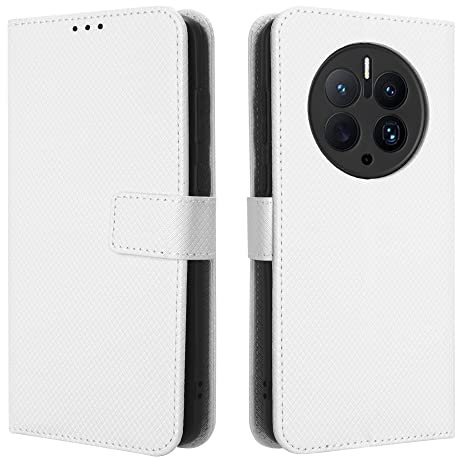 Elubugod Cover per Huawei Mate 50 PRO Custodia telefonica Case,Custodia in Pelle Custodia per Huawei Mate 50 PRO 5G ANN-AN00 Custodia Case Cover White