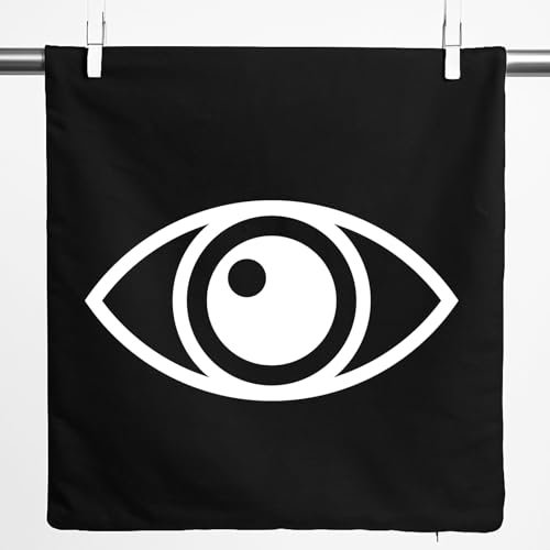 Huuraa Kissen Auge Eye Deko Kissenbezug 40x40cm Black mit stylischem Motiv Geschenk Idee für Freunde und Familie