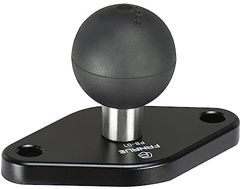 FANAUE Aluminum Alloy 1 inch Ball with Diamond Mount Base, Compatible RAM Mounts B Size Double Socket Arm and Bike Motorcycle Phone Holder, Industry Standard AMPS Hole 1.912''