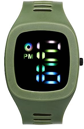 JewelryWe Montre Digitale Homme Femme LED,Montre Sport Numérique Coloré,Montre à Bracelet en Silicone avec Fonctions Calendrier et Chronomètre,1 ATM Etanche,pour Homme,Femme,Ado