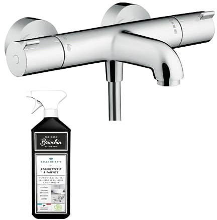 Mitigeur bain douche thermostatique HANSGROHE Ecostat 1001 CL chromé + nettoyant Briochin