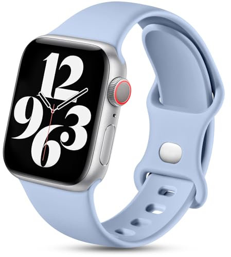 Charlam Compatible con Correa Apple Watch 42mm 44mm 45mm 49mm para Mujeres Hombres, Deportivas de Silicona Correas Compatible con iWatch SE Series 9 8 7 6 5 4 3 2 1, 42mm/44mm/45mm/49mm, Lilas