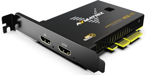 AVMATRIX PCIE Capture Card, 4K60 UHD Passthrough/Capture for Game streamen und aufzeichnen mit Ultra-Low Latency on PS5 PS4/Pro Xbox Series X/S Xbox One X/S in OBS Windows and Linux VC12-4K